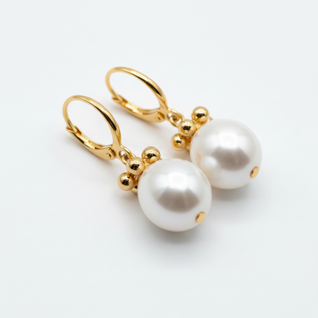 Gold-Plated Pearl Drop Earrings